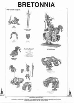 WARHAMMER : (GAMES WORKSHOP) - BRETONNIAN : THE GREEN KNIGHT (PAINTED)