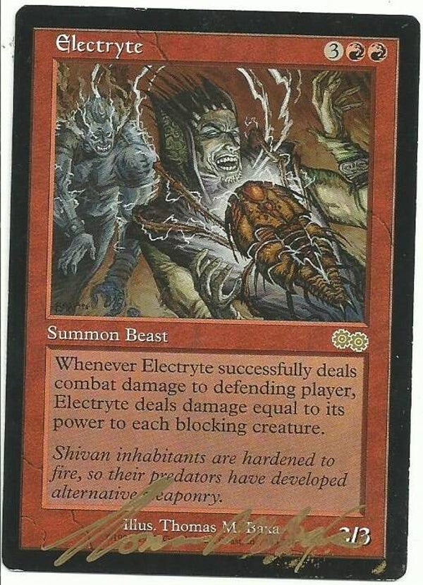 Magic : The Gathering (MTG) : Electryte - (Urza's Saga) - R (SIGNED THOMAS M. BAXA)  (SPLD-PLD)