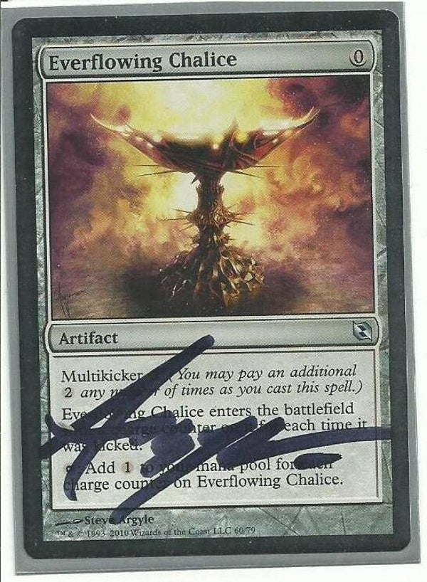 Magic : The Gathering (MTG) : Everflowing Chalice - (Duel Decks: Elspeth vs. Tezzeret) - U  (SIGNED STEVE ARGYLE)  (SPLD+)