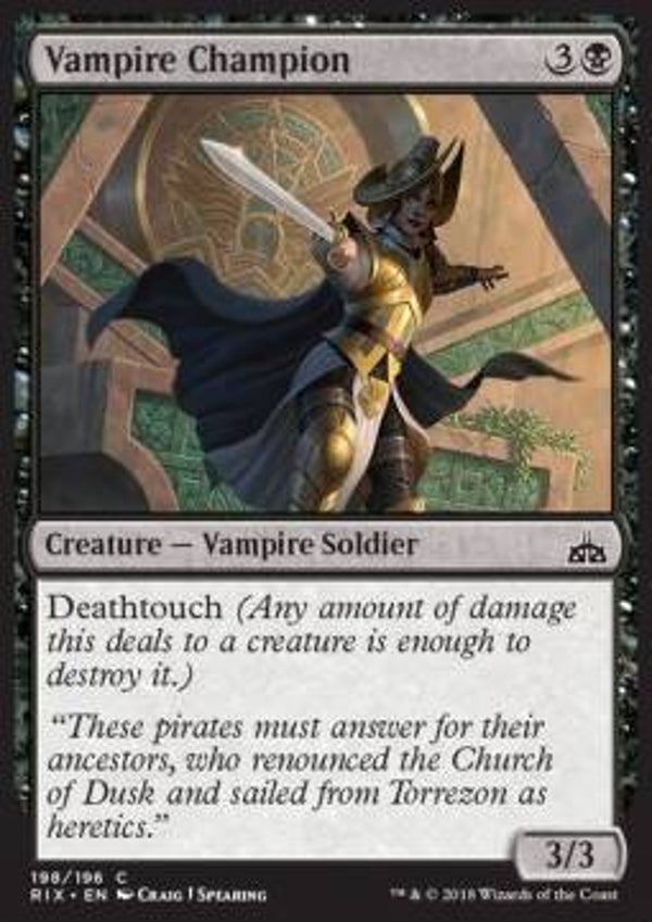 Magic the Gathering (MTG) : Vampire Champion (Rivals of Ixalan (RIX)) (PL Deck: 198/196) - C