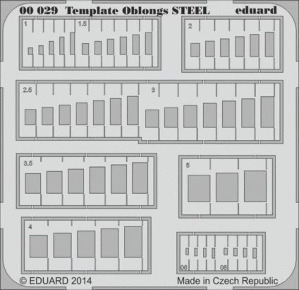 EDUARD : REF : 00029 : TOOL / OUTILLAGE : MODELING TEMPLATE : Oblongs STEEL