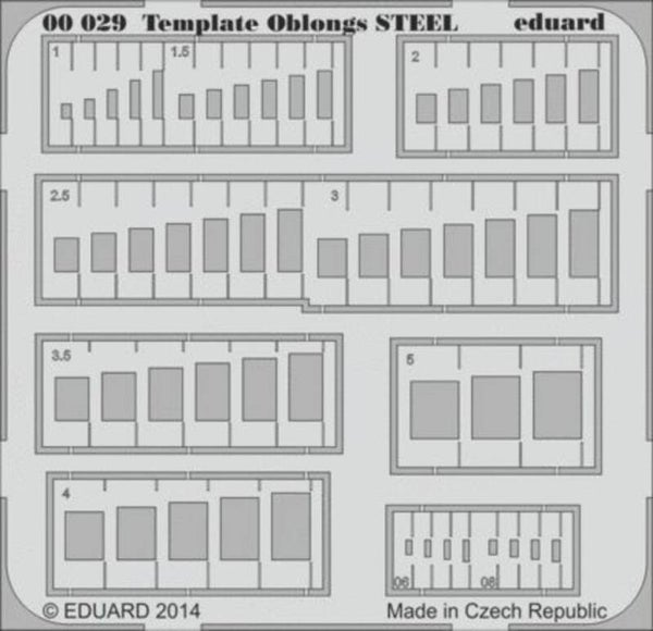 EDUARD : REF : 00029 : TOOL / OUTILLAGE : MODELING TEMPLATE : Oblongs STEEL