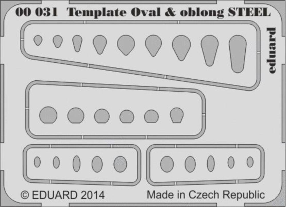 EDUARD : REF : 00031 : TOOL / OUTILLAGE : MODELING TEMPLATE : Ovals & Oblong STEEL for Tool