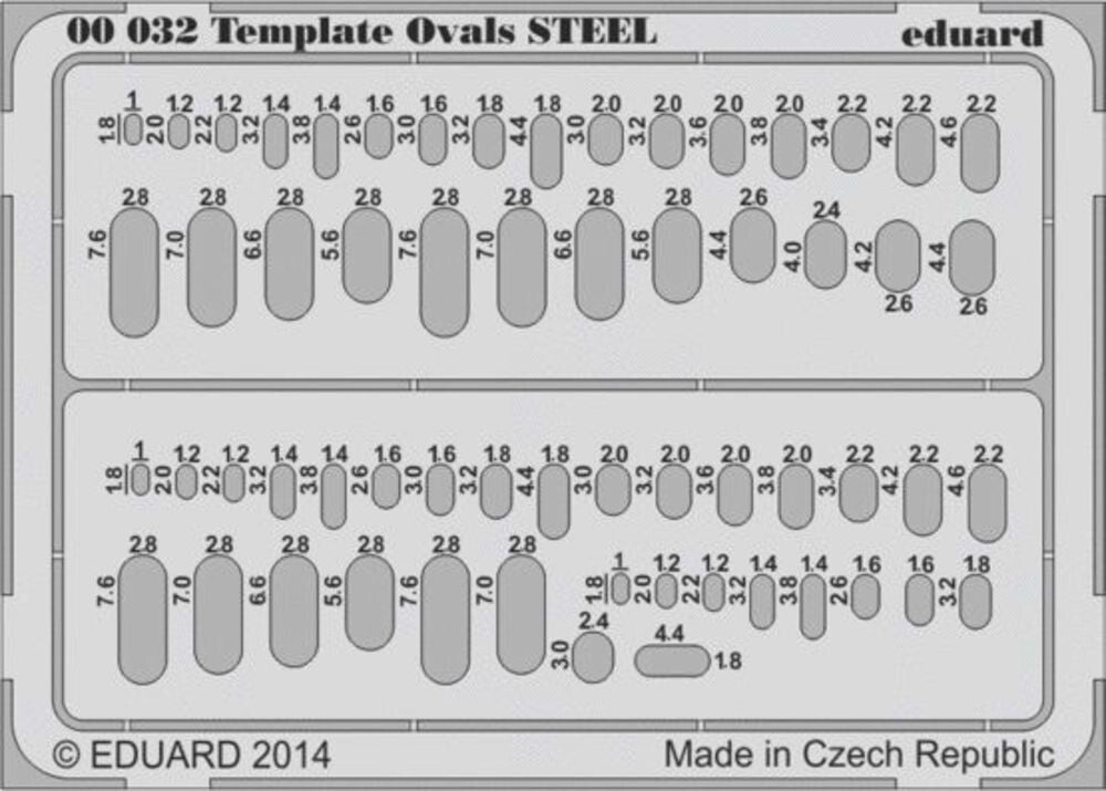 EDUARD : REF : 00032 : TOOL / OUTILLAGE : MODELING TEMPLATE : Ovals STEEL for Tool