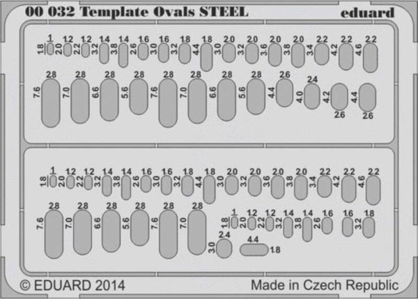 EDUARD : REF : 00032 : TOOL / OUTILLAGE : MODELING TEMPLATE : Ovals STEEL for Tool
