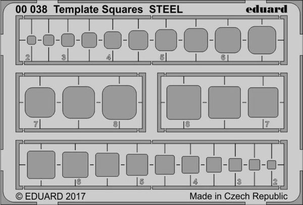 EDUARD : REF : 00038 : TOOL / OUTILLAGE : MODELING TEMPLATE : Squares STEEL