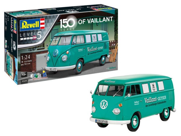 REVELL : REF : 05648 : 1:24 : German : VOLKSWAGEN (VW) : VW T1 Bus (150 years of Vaillant) (1967-"2014")