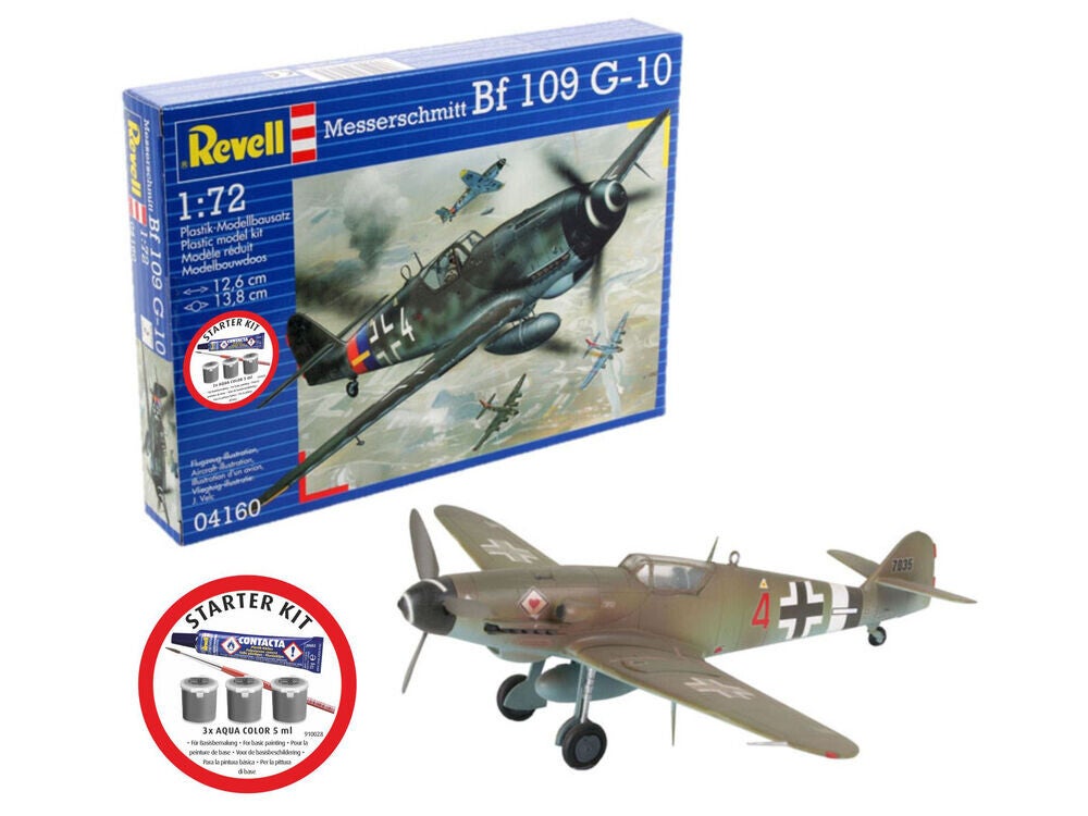 REVELL : REF : 74160 : 1:72 : German Messerschmitt Bf-109 (STARTER KIT)