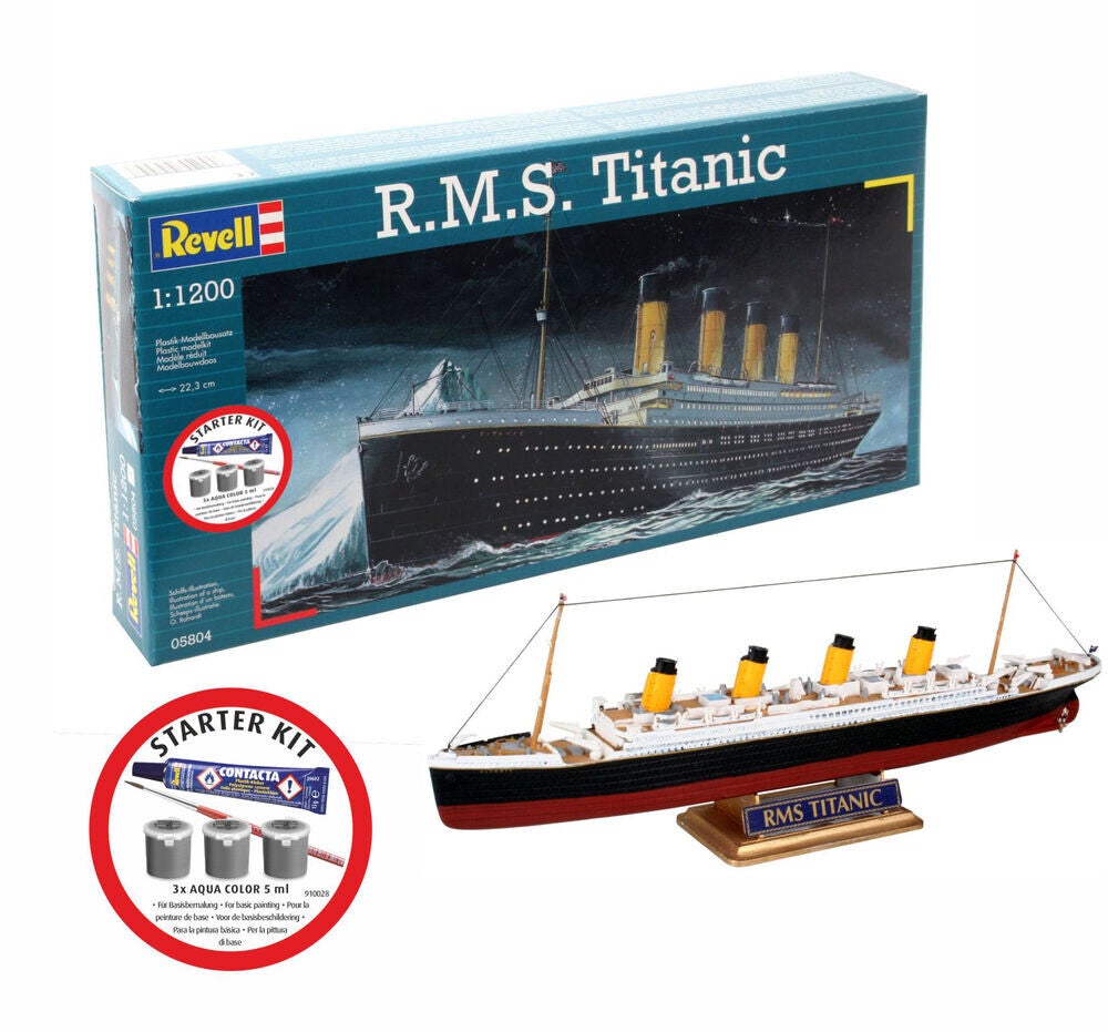 REVELL : REF : 75804 (05804) : 1:1200: STARTER KIT BEGINNER / DEBUTANT LEVEL 3 : UK : R.M.S. Titanic