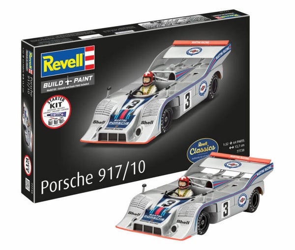 REVELL : REF : 77738 : 1:32 : German : PORSCHE : 917/10 (Race Car / Voiture de Course) (1972) (STARTER KIT)