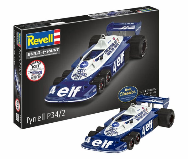 REVELL : REF : 77741 : 1:32 : UK : TYRRELL RACING : Tyrrell P34/2 6 Wheeler (Race Car / Voiture de Course) (1976-1977) (STARTER KIT)