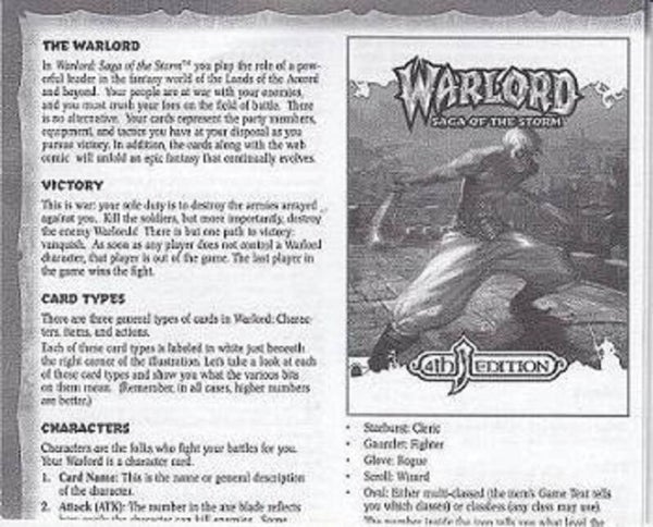 Warlord Saga of the Storm (CCG) : 4E Small Rule book V1