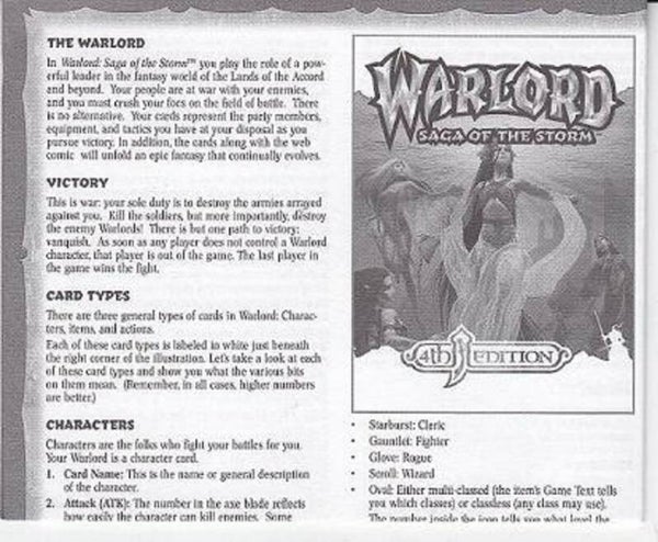 Warlord Saga of the Storm (CCG) : 4E Small Rule book V2