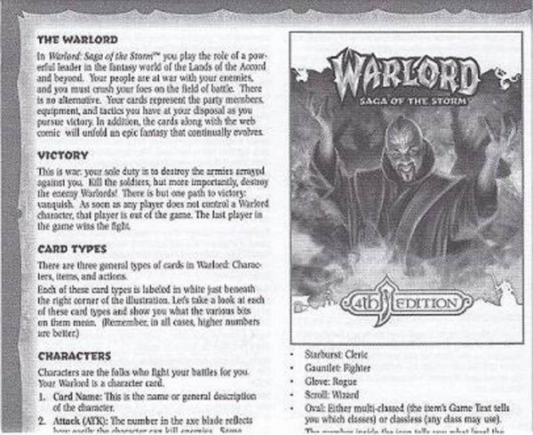 Warlord Saga of the Storm (CCG) : 4E Small Rule book V3