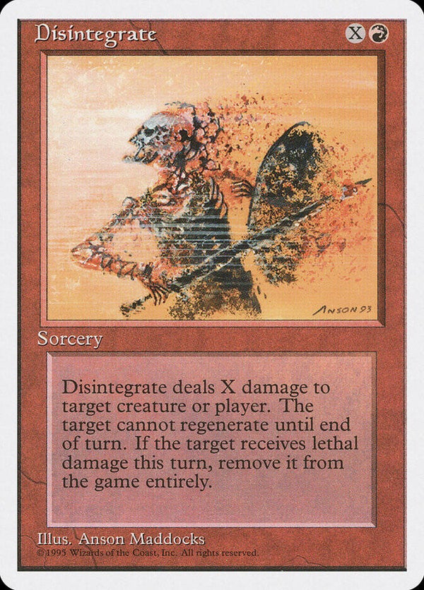 Magic the Gathering (MTG) : Disintegrate - 4Th Alternate - C  (SPLD+)