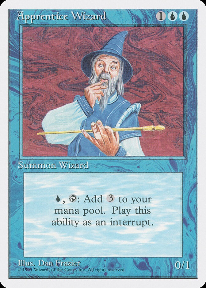 Magic the Gathering (MTG) : Apprentice Wizard - 4Th Alternate - C (NM Minus)
