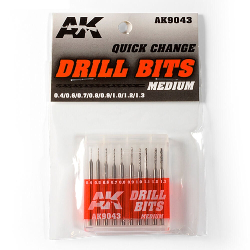 AK INTERACTIVE : REF : AK9043 : TOOL / OUTILLAGE : Drill Bits / Forests (0.4-1.3) /