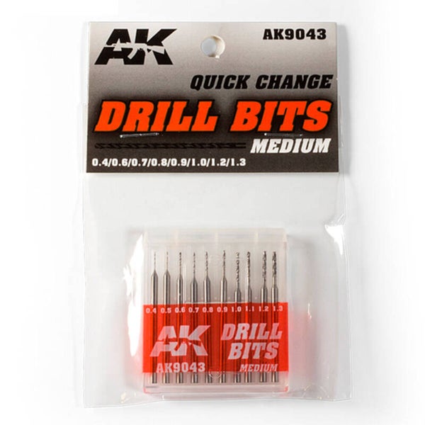 AK INTERACTIVE : REF : AK9043 : TOOL / OUTILLAGE : Drill Bits / Forests (0.4-1.3) /