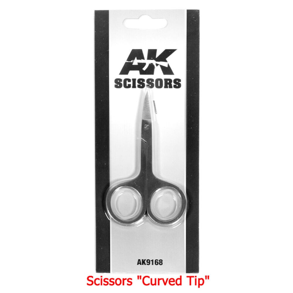 AK INTERACTIVE : REF : AK9168 : TOOL / OUTILLAGE : SCISSORS CURVED TIP (SPECIAL FOR PHOTOETCHED) / CISEAUX À POINTE COURBÉE (SPÉCIALEMENT POUR LA PHOTOGRAVURE)