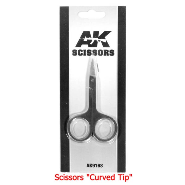 AK INTERACTIVE : REF : AK9168 : TOOL / OUTILLAGE : SCISSORS CURVED TIP (SPECIAL FOR PHOTOETCHED) / CISEAUX À POINTE COURBÉE (SPÉCIALEMENT POUR LA PHOTOGRAVURE)
