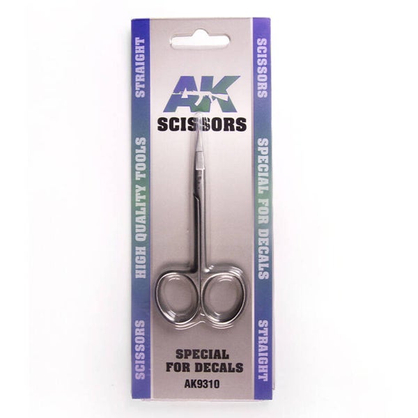 AK INTERACTIVE : REF : AK9310 : TOOL / OUTILLAGE : SCISSORS STRAIGHT (SPECIAL DECALS AND PAPER) / CISEAUX DROITS (AUTOCOLLANTS ET PAPIER SPÉCIAUX)