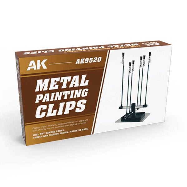 AK INTERACTIVE : REF : AK9520 : TOOL / OUTILLAGE : Metal Painting Clips / Pinces Métalliques pour Peinture (System Modul)
