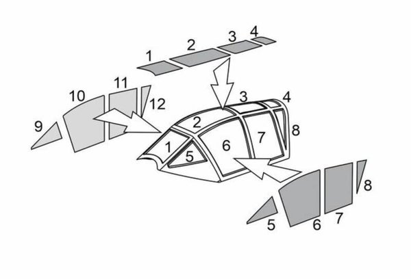 BRENGUN : REF : BRL72305 : 1:72 : AIRCRAFT DETAIL CANOPY MASKS ! FOR : CZECHOSLOVAKIA : SKODA-KAUBA : S-Kauba SK-257 (Build for Luftwaffe)