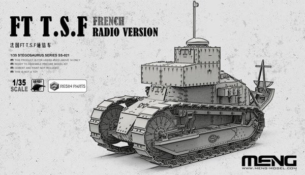 MENG MODEL : REF : SS-021 : 1:35 : FRANCE : RENAULT : FT-75 BS Light Tank T.S.F Radio Version (Incl. Resin Parts) (WWI)