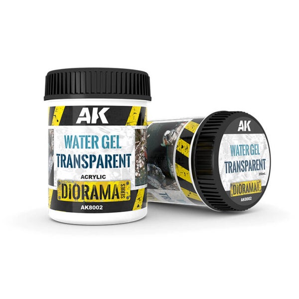 AK INTERACTIVE : REF : AK8002 : FOR DIORAMA : PASTES & TEXTURES : WATER GEL TRANSPARENT (250 ML)