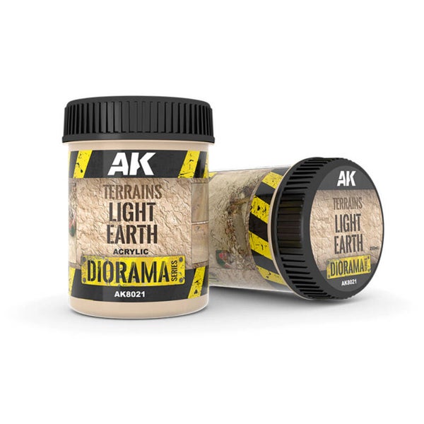 AK INTERACTIVE : REF : AK8021 : FOR DIORAMA : PASTES & TEXTURES : TERRAINS LIGHT EARTH  (250 ML)