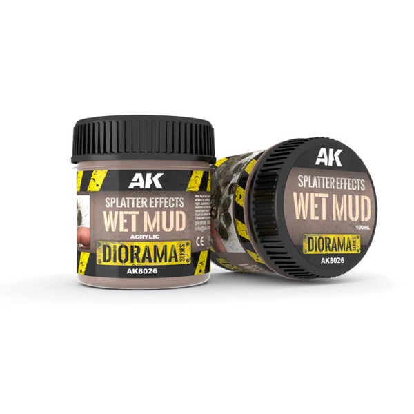 AK INTERACTIVE : REF : AK8026 : FOR DIORAMA : PASTES & TEXTURES : SPLATTER EFFECTS WET MUD (100 ML)