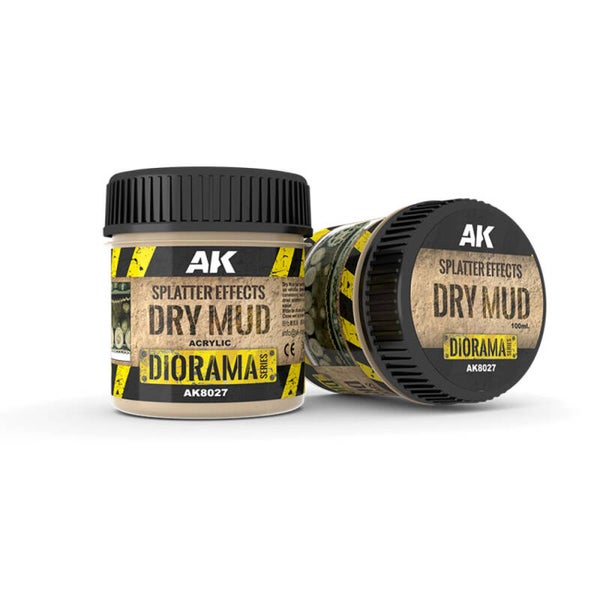 AK INTERACTIVE : REF : AK8027 : FOR DIORAMA : PASTES & TEXTURES : SPLATTER EFFECTS DRY MUD (100 ML)