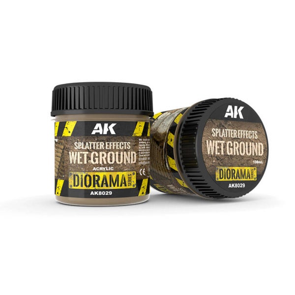 AK INTERACTIVE : REF : AK8029 : FOR DIORAMA : PASTES & TEXTURES : SPLATTER EFFECTS WET GROUND (100 ML)