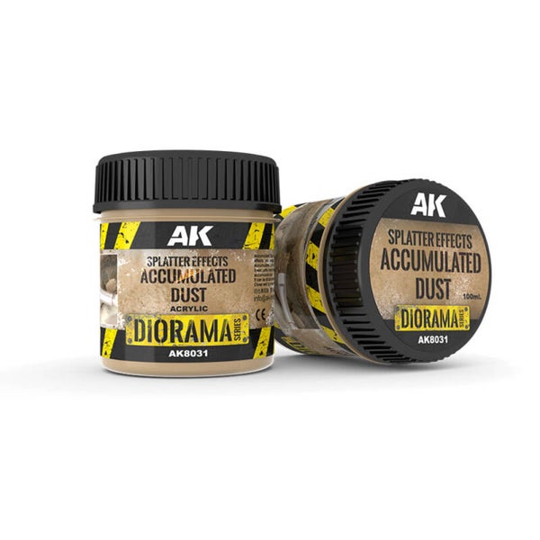 AK INTERACTIVE : REF : AK8031 : FOR DIORAMA : PASTES & TEXTURES : SPLATTER EFFECTS ACCUMULATED DUST (100 ML)