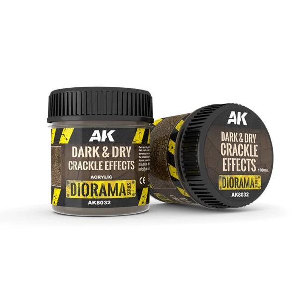 AK INTERACTIVE : REF : AK8032 : FOR DIORAMA : PASTES & TEXTURES : DARK & DRY CRACKLE EFFECTS (100 ML)