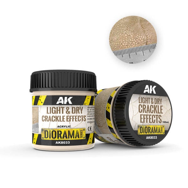 AK INTERACTIVE : REF : AK8033 : FOR DIORAMA : PASTES & TEXTURES : LIGHT & DRY CRACKLE EFFECTS (100 ML)