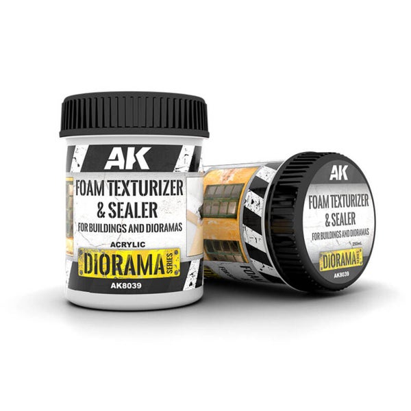 AK INTERACTIVE : REF : AK8039 : FOR DIORAMA : PASTES & TEXTURES : FOAM TEXTURIZER & SEALER (FOR BUILDINGS AND DIORAMAS) (250 ML)