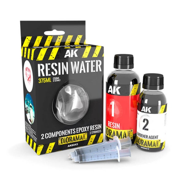 AK INTERACTIVE : REF : AK8043 : FOR DIORAMA : PASTES & TEXTURES : RESIN WATER 2-COMPONENTS EPOXY RESIN (375 ML)