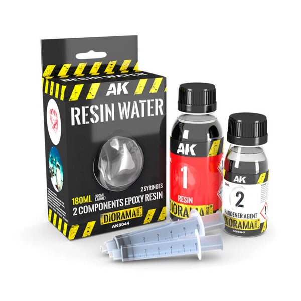 AK INTERACTIVE : REF : AK8044 : FOR DIORAMA : PASTES & TEXTURES : RESIN WATER 2-COMPONENTS EPOXY RESIN (180 ML)
