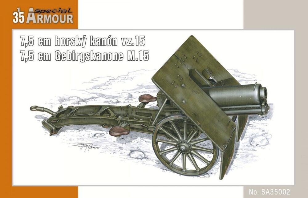 SPECIAL HOBBY (SPECIAL ARMOUR) : REF : SA35002 : 1:35 : Czechoslovakia : Skoda : 7,5 cm Horský Kanon vz.15 (7,5 cm Gebirgskanone (Canon de Montagne) M.15)