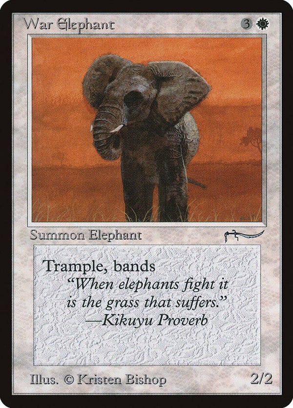 Magic : The Gathering (MTG) : War Elephant (V.1 -Darker mana cost) - (Arabian Nights) - C (NM Minus)