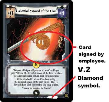 L5R : ITEM : Celestial Sword of the Lion V.2 (SIGNED (SECOND PRINT-RUN)) (Promo GE) - FOIL