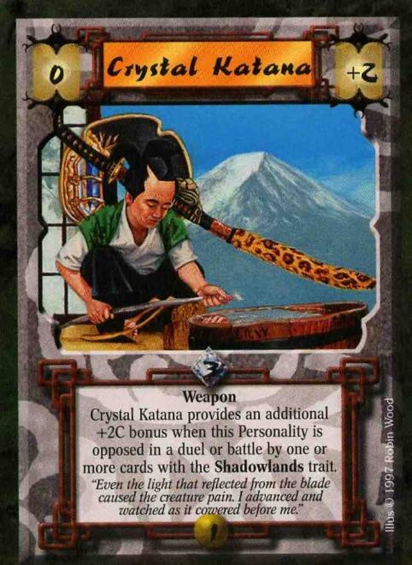 L5R : ITEM : Crystal Katana (Crimson and Jade R.C. (CaJ)) - "FIXED REPRINT"