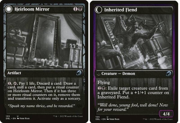 Magic : The Gathering (MTG) : Heirloom Mirror / Inherited Fiend (Innistrad : Double Feature (DBL)) - U