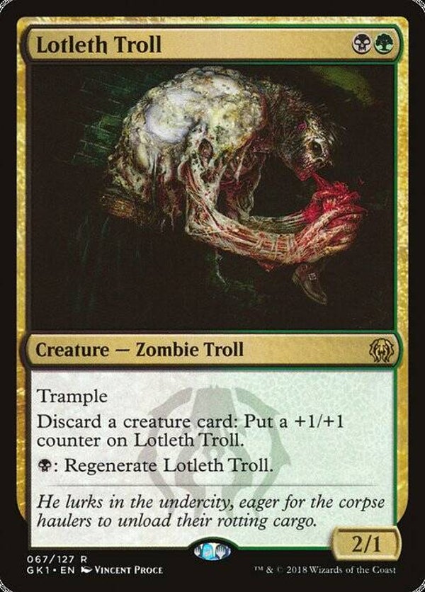 Magic the Gathering (MTG) : Lotleth Troll (Guilds of Ravnica: Guild Kit (GK1)) - R
