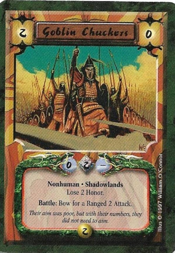 L5R : FOLLOWER : Goblin Chuckers (Crimson and Jade R.C. (CaJ)) - "FIXED REPRINT"