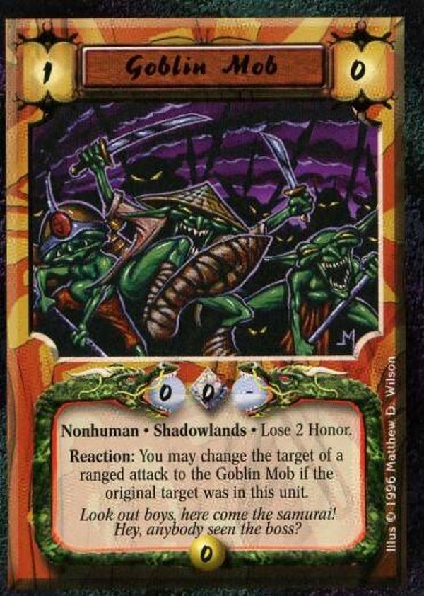 L5R : FOLLOWER : Goblin Mob (Shadowlands R.C. (SL)) - "FIXED REPRINT"