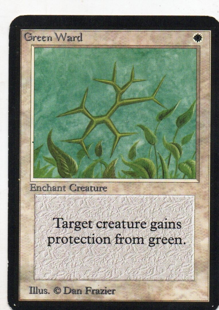 Magic : The Gathering (MTG) : Green Ward (ALPHA EDITION -1993 (LEA)) - U (SPLD-PLD)