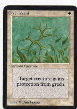Magic : The Gathering (MTG) : Green Ward (ALPHA EDITION -1993 (LEA)) - U (SPLD-PLD)