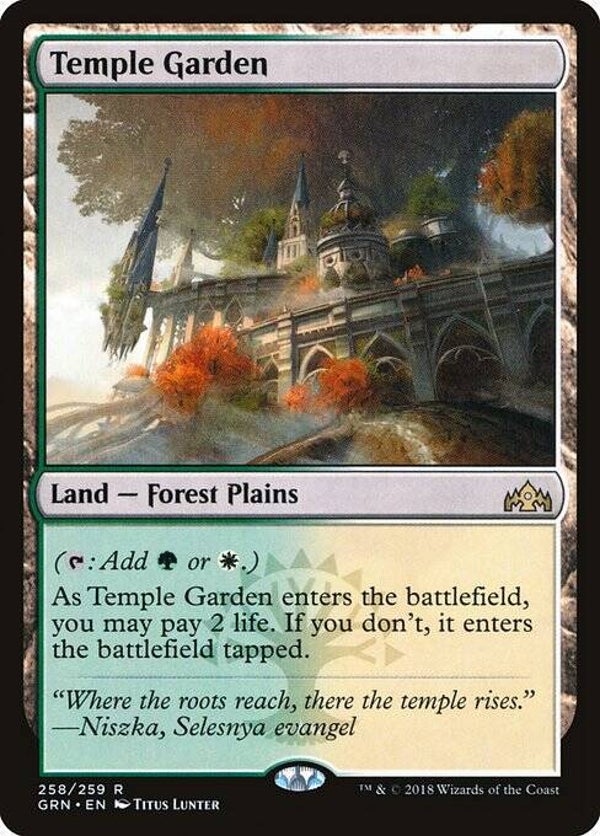 Magic the Gathering (MTG) : Temple Garden (Guilds of Ravnica (GRN)) - R - FOIL